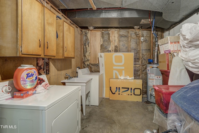 1710 Sundale Rd, Johnson City, TN 37604 - unfinished basement featuring water heater and independent washer and dryer