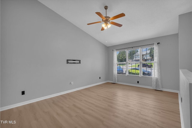46 Taylor Ridge Ct, Johnson City, TN 37601 - unfurnished room featuring a ceiling fan, light wood-style floors, and high vaulted ceiling