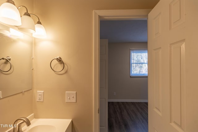 105 Lemay Dr, Kingsport, TN 37664 - bathroom featuring wood finished floors and vanity