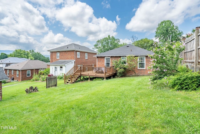 922 W Hillcrest Dr, Johnson City, TN 37604 - rear view of property featuring a wooden deck and brick siding
