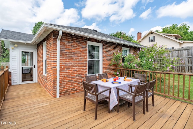 922 W Hillcrest Dr, Johnson City, TN 37604 - wooden terrace featuring outdoor dining area