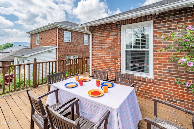 922 W Hillcrest Dr, Johnson City, TN 37604 - wooden deck featuring outdoor dining space