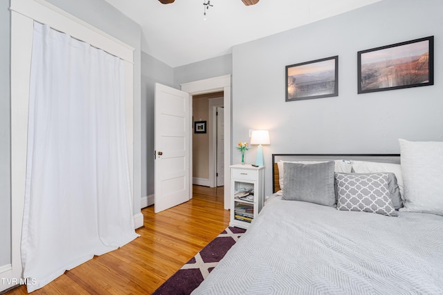 922 W Hillcrest Dr, Johnson City, TN 37604 - bedroom with a ceiling fan and wood finished floors