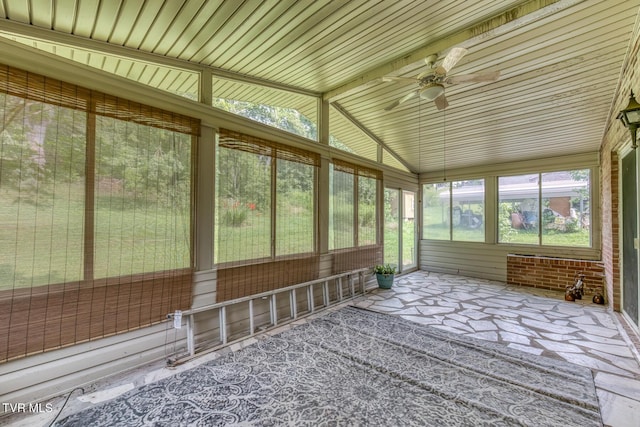 224 Meadow Dr, Bristol, TN 37620 - unfurnished sunroom featuring a ceiling fan and vaulted ceiling