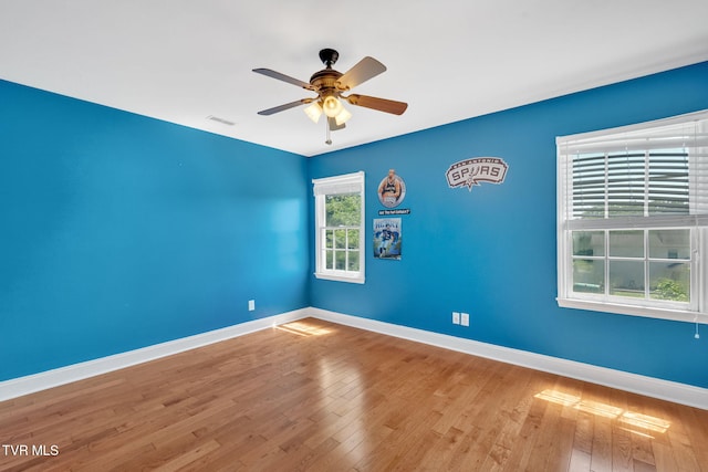 504 Amelia Ct, Blountville, TN 37617 - spare room with wood finished floors and ceiling fan