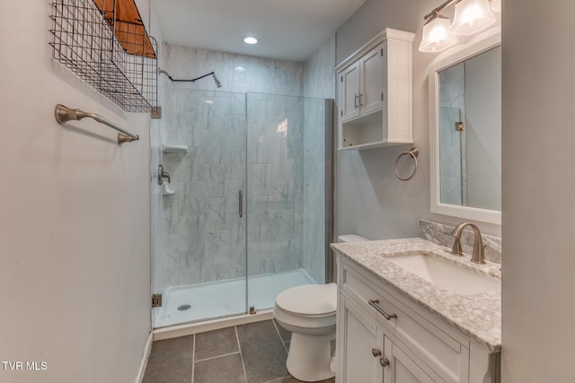 1367 Milligan Hwy, Johnson City, TN 37601 - full bathroom with vanity, a stall shower, and tile patterned flooring