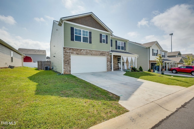 1233 Stamp Lodge Rd, Kingsport, TN 37660 - view of front of house featuring brick siding, concrete driveway, an attached garage, and a residential view