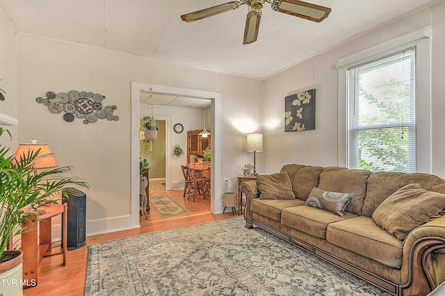 116 Esther St, Bristol, TN 37620 - living area with a ceiling fan and light wood-type flooring