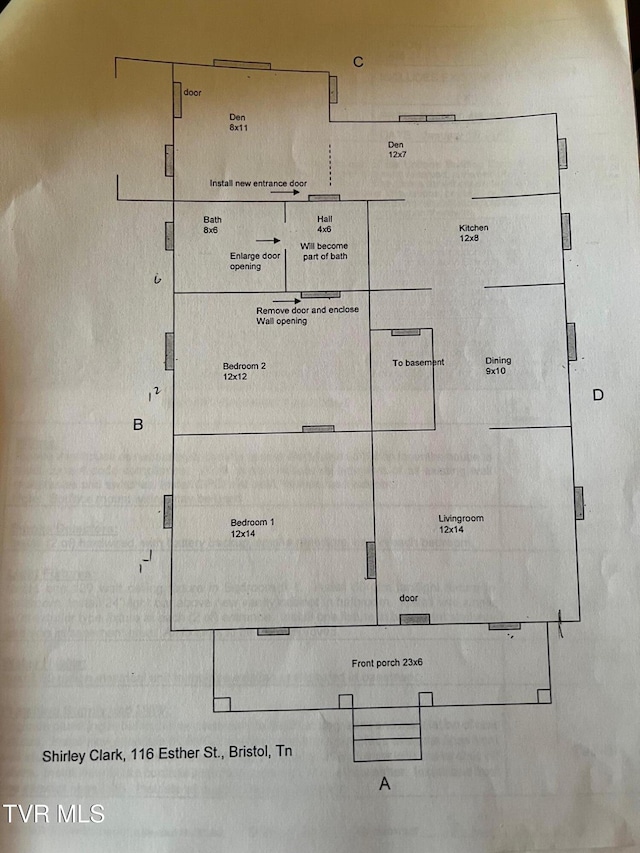 116 Esther St, Bristol, TN 37620 - view of floor plan / room layout