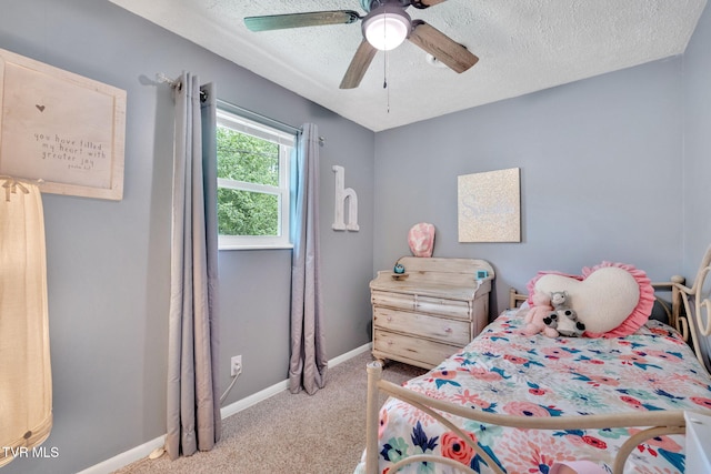 8202 Westland Dr, Knoxville, TN 37919 - bedroom with carpet floors, a textured ceiling, and ceiling fan