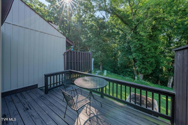 780 Hamilton Rd Unit E6, Blountville, TN 37617 - wooden terrace featuring a yard and outdoor dining space