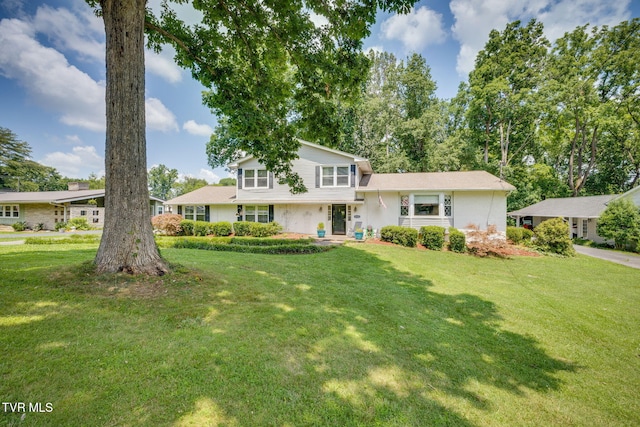 1605 Woodmont Dr, Johnson City, TN 37601 - split level home with a front lawn and stucco siding