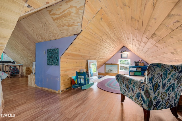 654 W Valley Dr, Kingsport, TN 37664 - sitting room with wood ceiling, wood finished floors, and vaulted ceiling