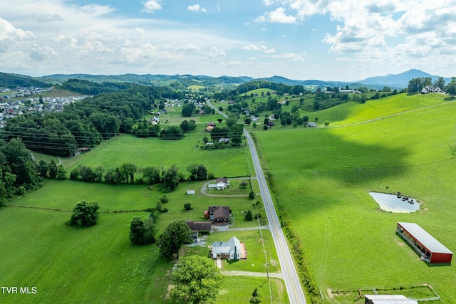 654 W Valley Dr, Kingsport, TN 37664 - aerial view of sparsely populated area with a mountain backdrop and a pastoral area