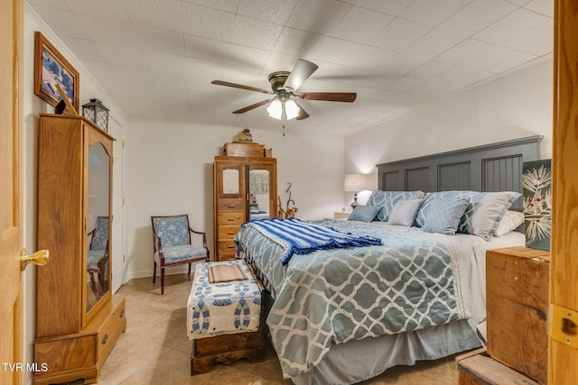 2129 Philon Dr, Kingsport, TN 37660 - tiled bedroom with a ceiling fan