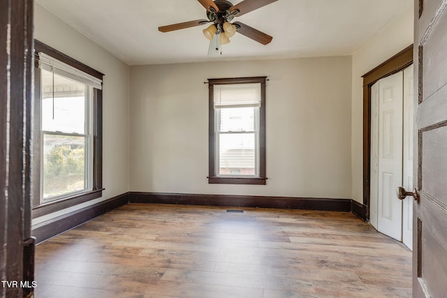 1234 E Center St, Kingsport, TN 37660 - unfurnished room with light wood-type flooring, plenty of natural light, and ceiling fan