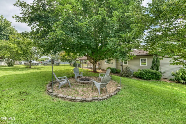 605 Dickerson St, Kingsport, TN 37665 - view of green lawn with an outdoor fire pit