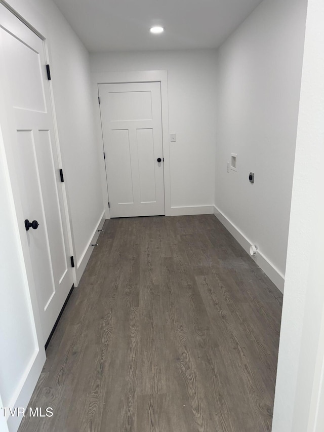 5920 Snapps Ferry Rd, Afton, TN 37616 - hallway with dark wood-style floors and recessed lighting