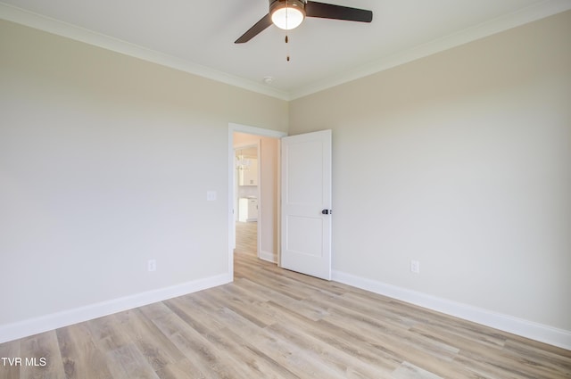 77 Sunset Rd, Johnson City, TN 37615 - unfurnished room with ornamental molding, ceiling fan, and light wood-style floors