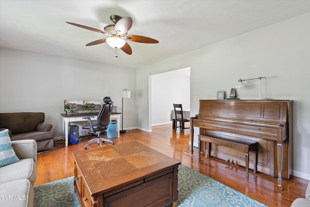 4404 Stillwood Ave, Kingsport, TN 37664 - office featuring a ceiling fan and wood finished floors