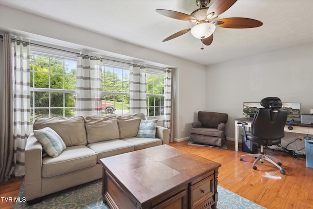 4404 Stillwood Ave, Kingsport, TN 37664 - office space featuring dark wood-type flooring and ceiling fan