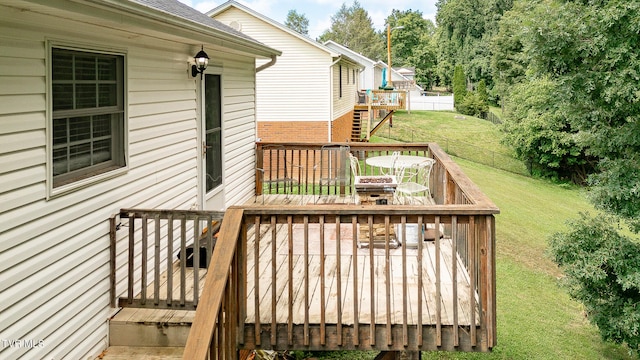 5630 Orebank Rd, Kingsport, TN 37664 - wooden terrace featuring stairway and outdoor dining space