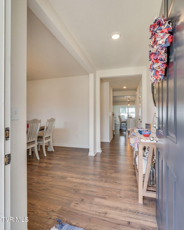 1244 Stamp Lodge Rd, Kingsport, TN 37660 - foyer featuring wood finished floors and recessed lighting