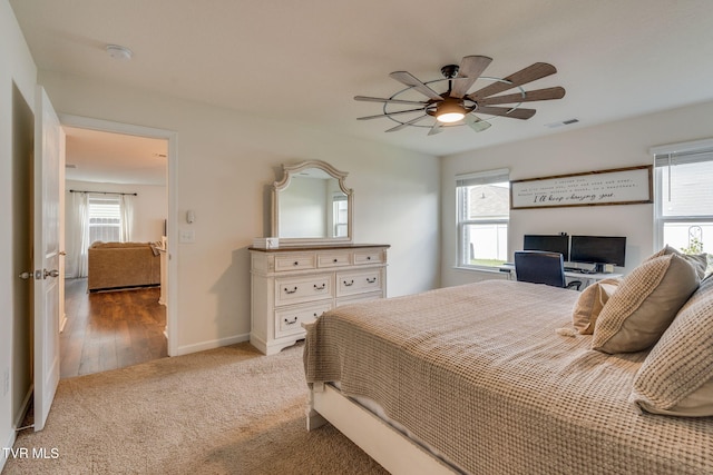 1244 Stamp Lodge Rd, Kingsport, TN 37660 - carpeted bedroom with baseboards and a ceiling fan