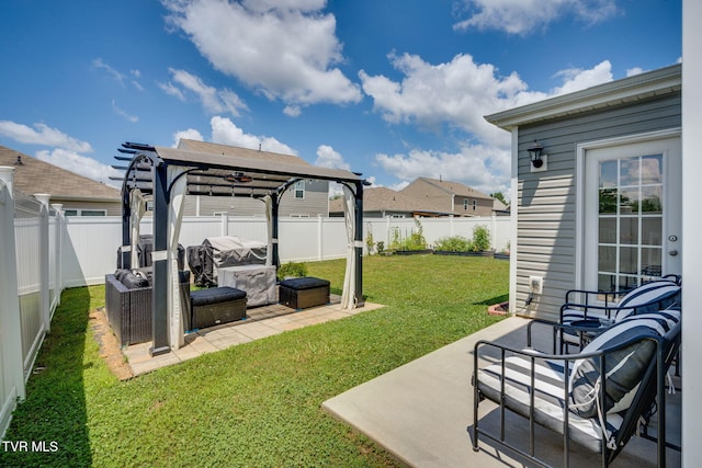 1244 Stamp Lodge Rd, Kingsport, TN 37660 - fenced backyard featuring a patio area and a gazebo
