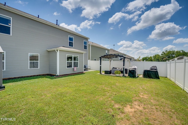 1244 Stamp Lodge Rd, Kingsport, TN 37660 - back of house featuring a pergola, a fenced backyard, and a patio