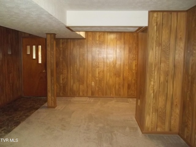 313 Milburn Ave, Kingsport, TN 37660 - finished below grade area with wood walls, carpet floors, and a textured ceiling