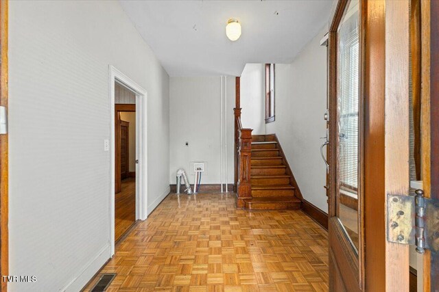 909 Highland Ave, Bristol, VA 24201 - hall featuring baseboards and stairs