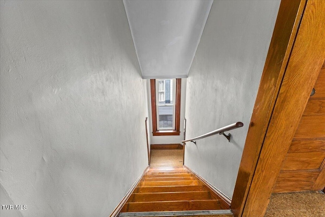 909 Highland Ave, Bristol, VA 24201 - stairs with wood-type flooring and baseboards