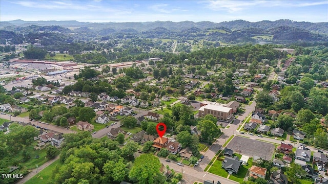 909 Highland Ave, Bristol, VA 24201 - aerial overview of property's location with a mountainous background