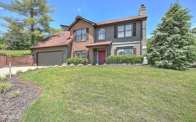 226 Willowbend Ct, Kingsport, TN 37660 - traditional-style home featuring a chimney, a garage, a front yard, and concrete driveway