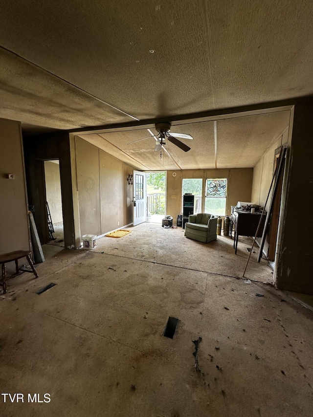 120 Hensley Loop, Jonesborough, TN 37659 - living room featuring ceiling fan and a textured ceiling