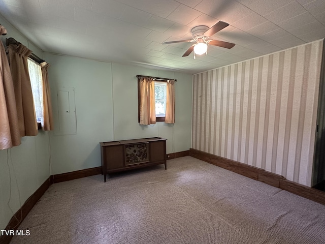 2065 Coeburn Rd, Clintwood, VA 24228 - empty room featuring carpet flooring, ceiling fan, and electric panel