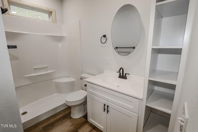 1976 Hartford Rd, Cosby, TN 37722 - full bathroom featuring vanity, wood finished floors, and a shower
