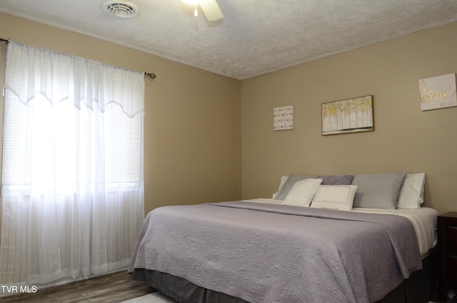 2165 Steadman St, Kingsport, TN 37664 - bedroom with wood finished floors, ceiling fan, and a textured ceiling