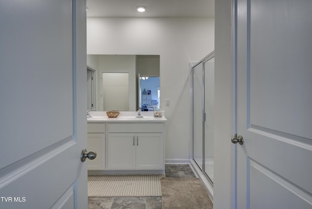 5402 Wildlife Cir, Piney Flats, TN 37686 - bathroom with double vanity and a shower stall