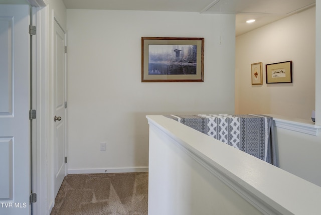 5402 Wildlife Cir, Piney Flats, TN 37686 - hallway featuring attic access, carpet flooring, and recessed lighting