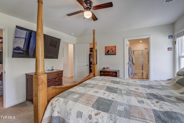 5402 Wildlife Cir, Piney Flats, TN 37686 - carpeted bedroom with a spacious closet, a closet, ensuite bath, and ceiling fan