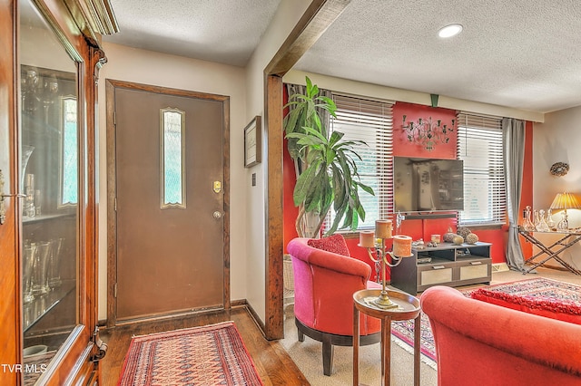 4700 Weaver Pike, Bluff City, TN 37618 - entrance foyer with a textured ceiling and wood finished floors
