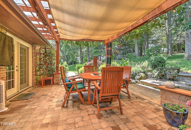 4700 Weaver Pike, Bluff City, TN 37618 - view of patio with outdoor dining space, view of scattered trees, and a pergola