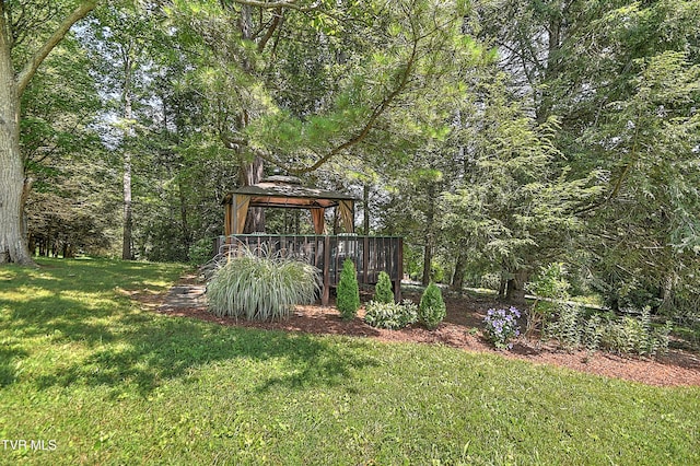 4700 Weaver Pike, Bluff City, TN 37618 - view of grassy yard featuring a gazebo and a forest view