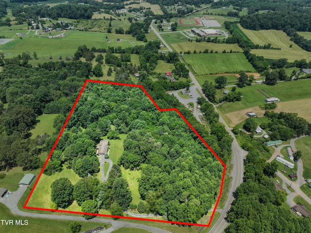 4700 Weaver Pike, Bluff City, TN 37618 - aerial view of sparsely populated area with property boundaries highlighted