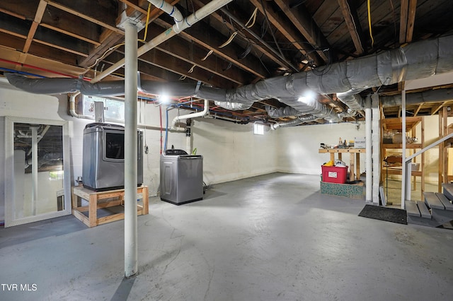 1340 Wateree St, Kingsport, TN 37660 - unfinished basement with washer and clothes dryer