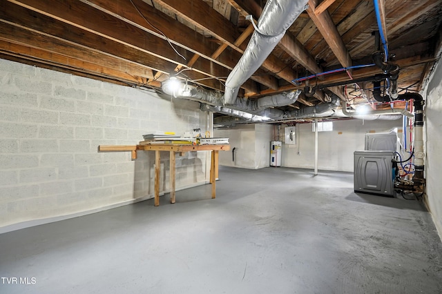 1340 Wateree St, Kingsport, TN 37660 - unfinished basement with electric water heater and electric panel