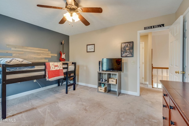 2424 Rivermont Dr, Kingsport, TN 37660 - carpeted bedroom with baseboards and a ceiling fan