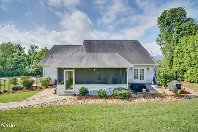 2424 Rivermont Dr, Kingsport, TN 37660 - rear view of property featuring a patio area and a sunroom